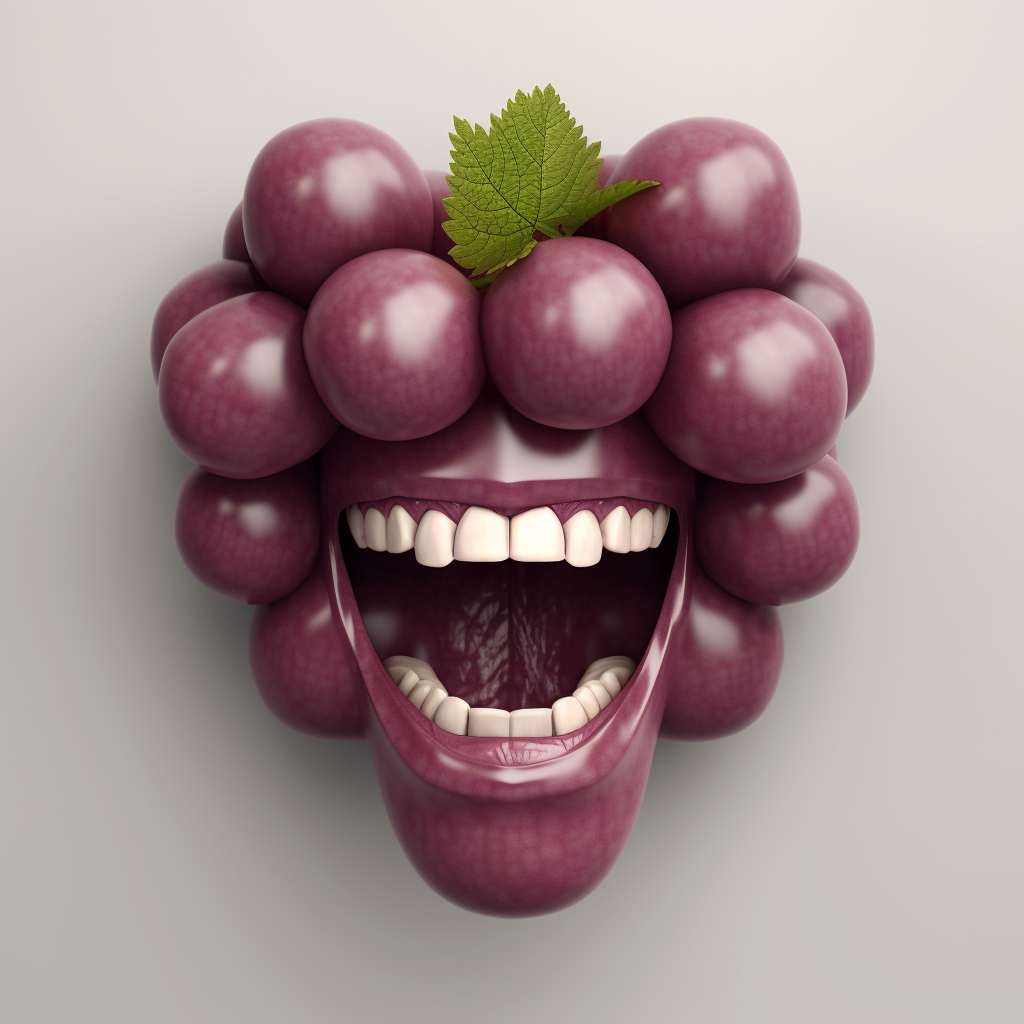 Grape Smiling Human Mouth Healthy Teeth