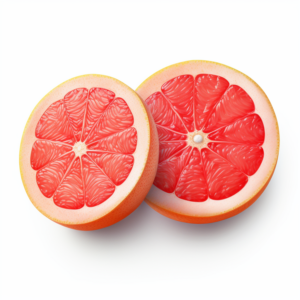 Hyper realistic grapefruit on white background