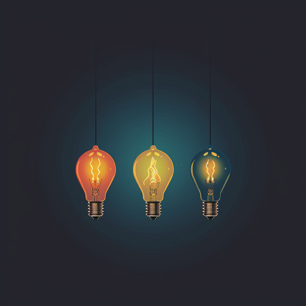 Minimalist Modern Graphic Poster with Lightbulbs