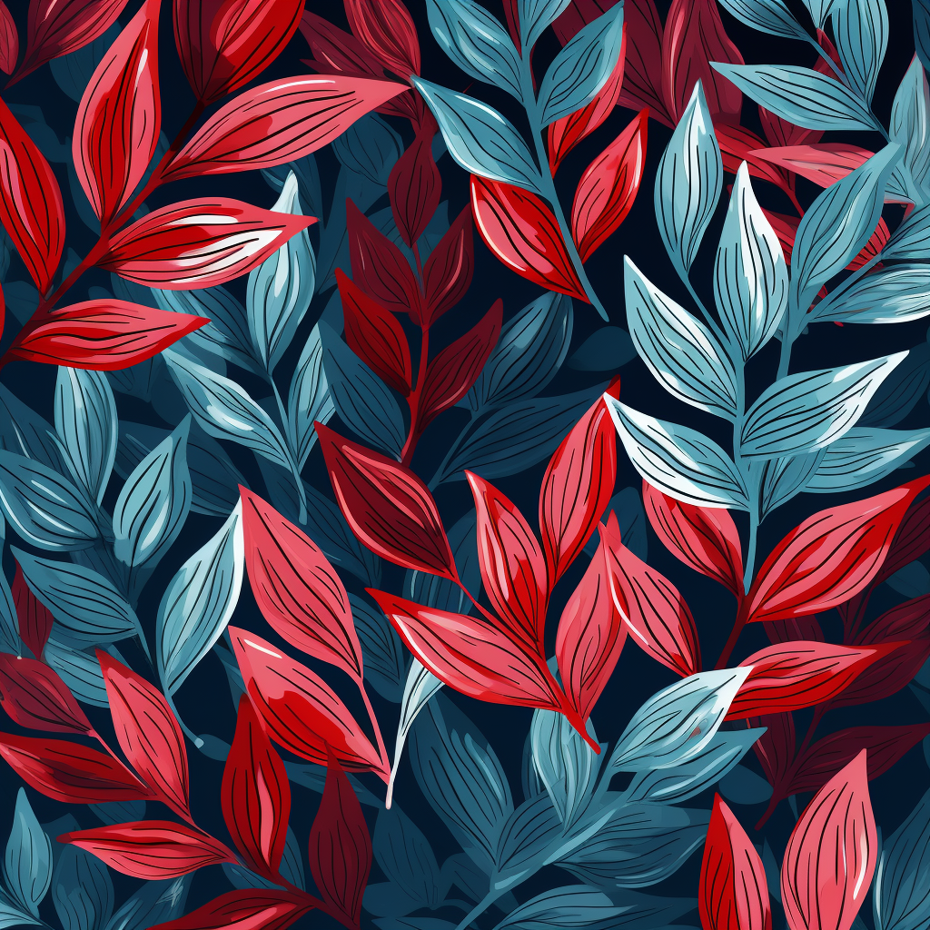 Colorful leaves on blue background