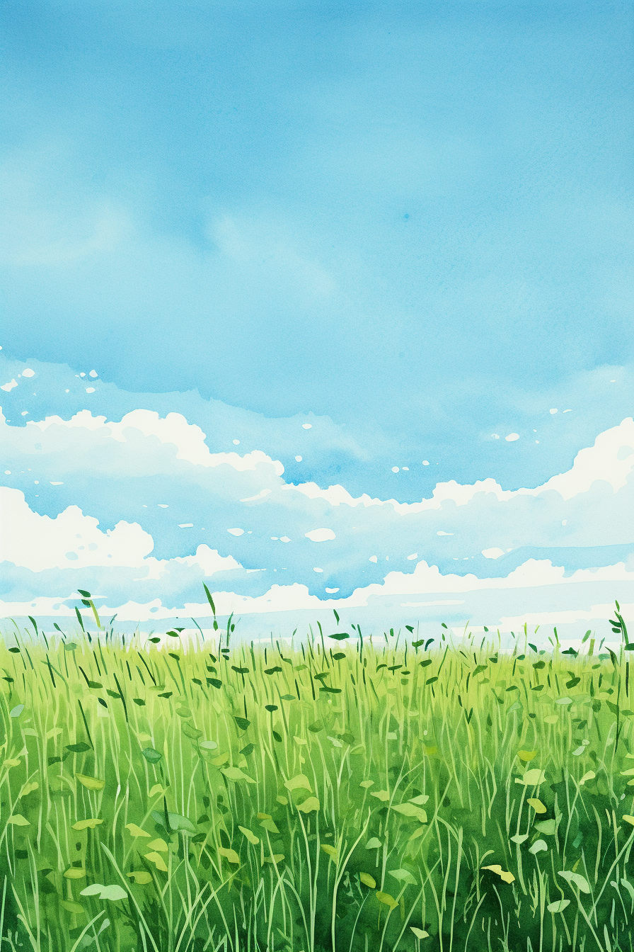 Simple grass meadow painting