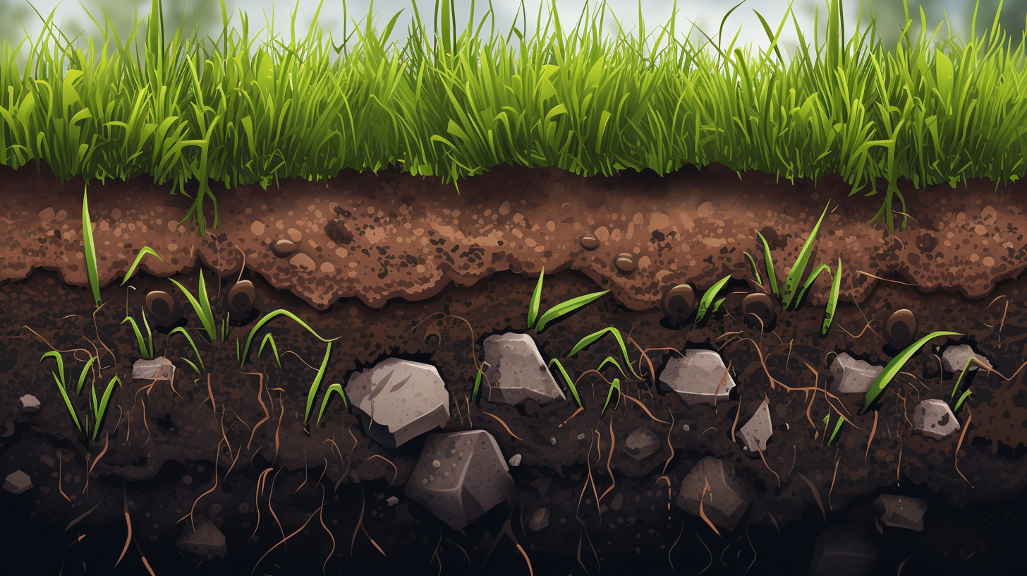 Cartoon grass and soil illustration