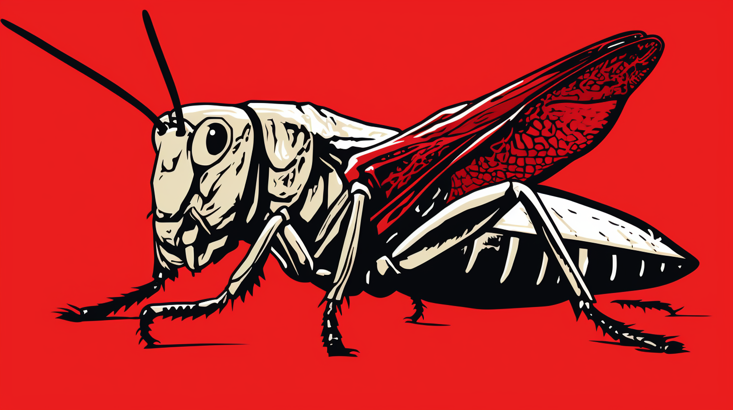 Grasshopper drinking beer illustration