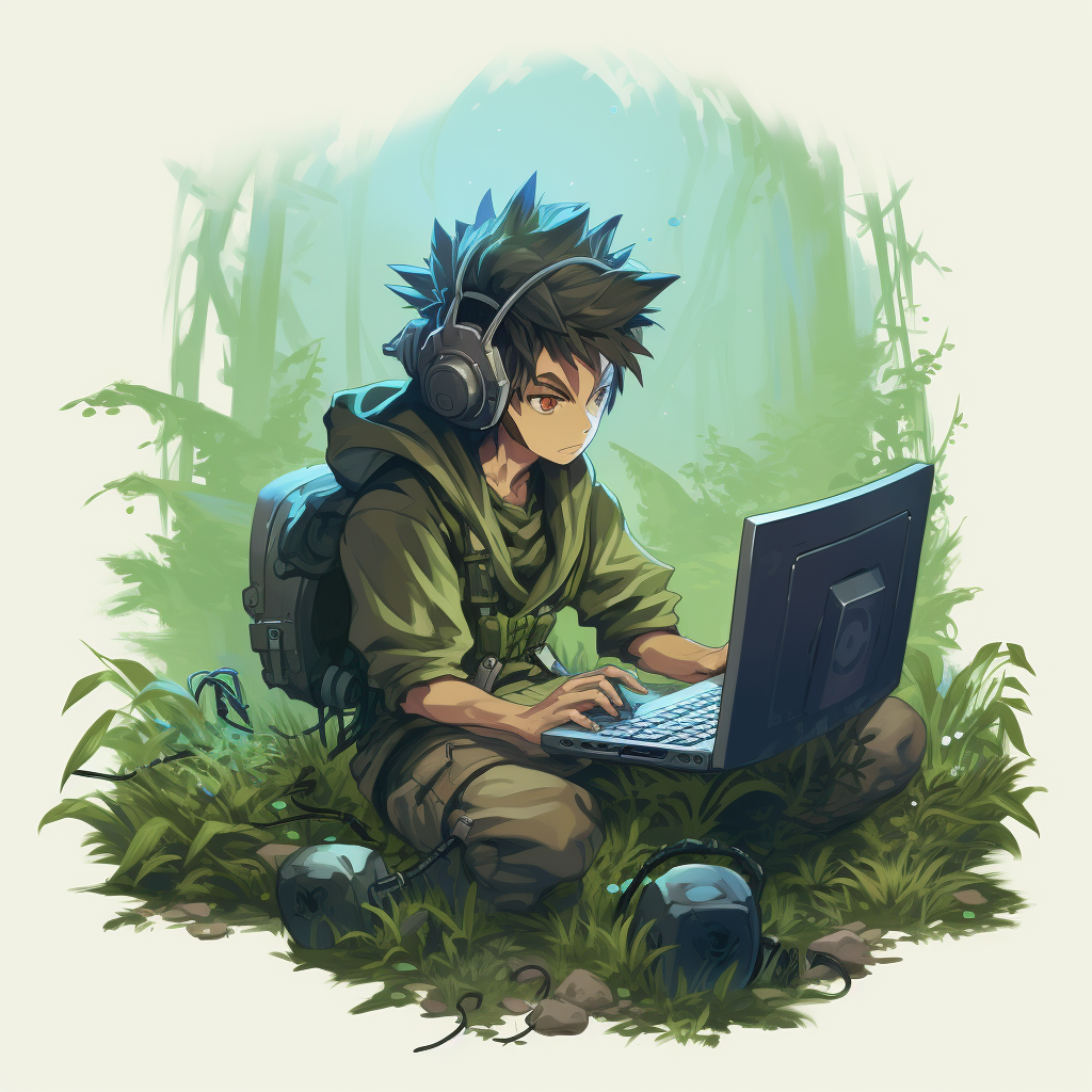 Anime gamer enjoying gaming on PC