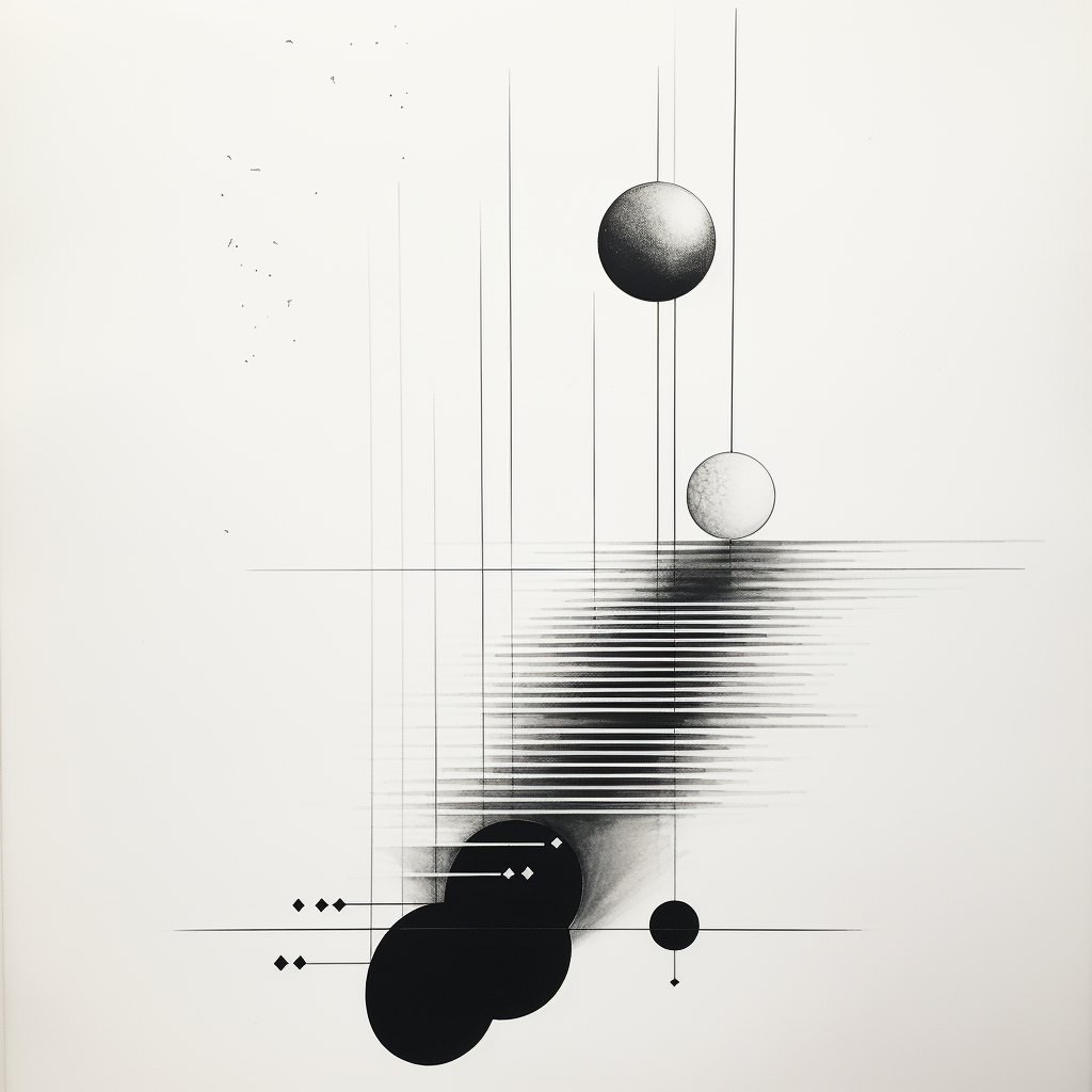 Minimalistic line drawing of gravity