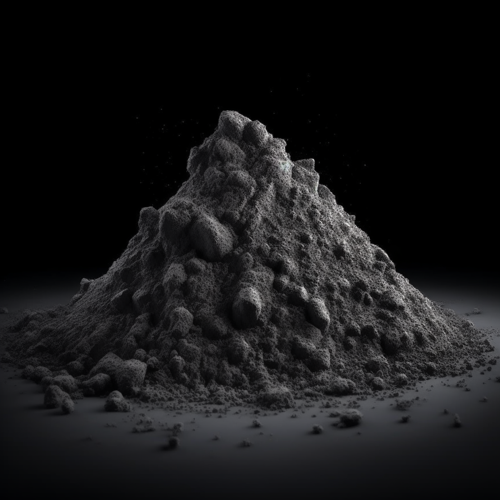 Pile of Gray Ashes on Black