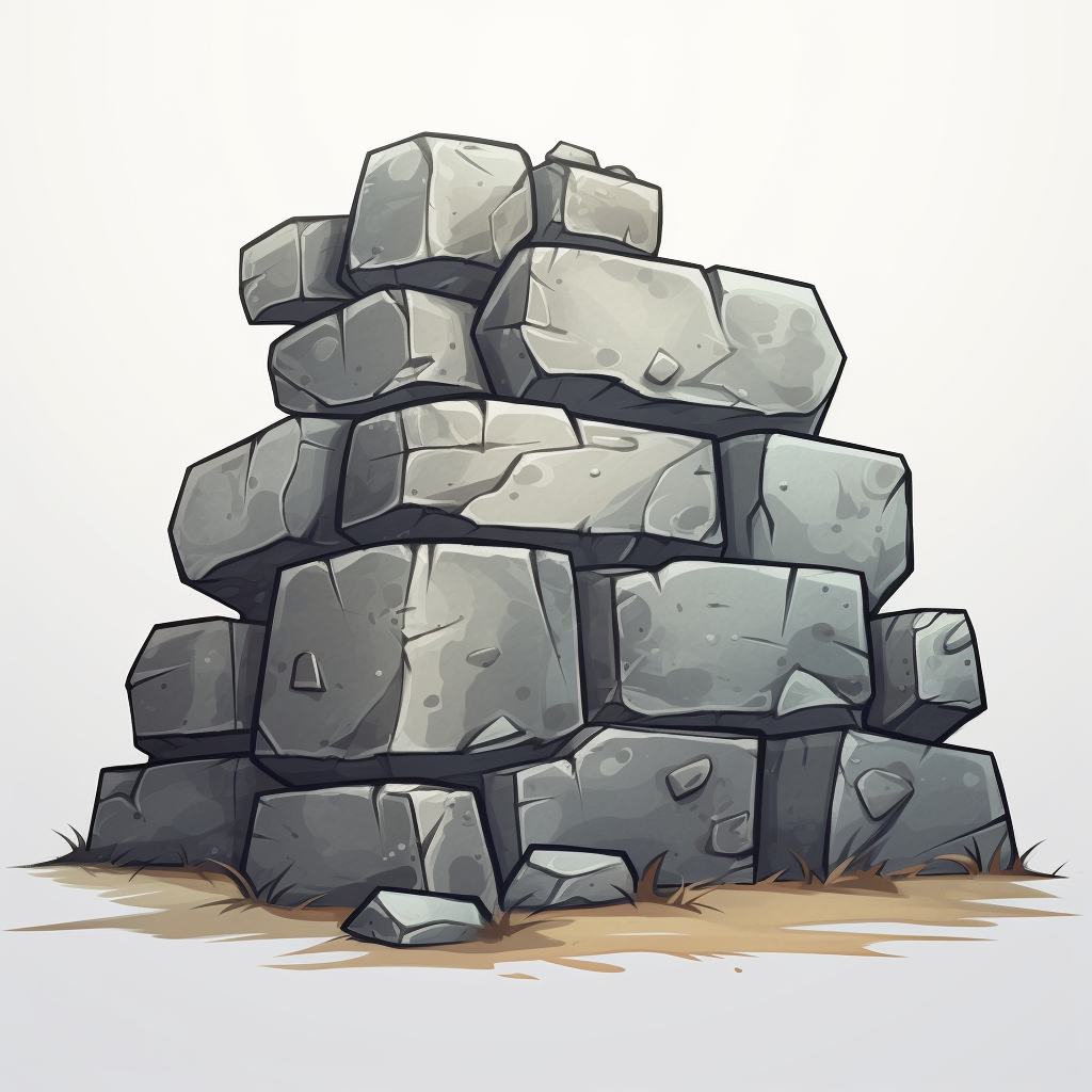 Illustration of vintage gray stone brick