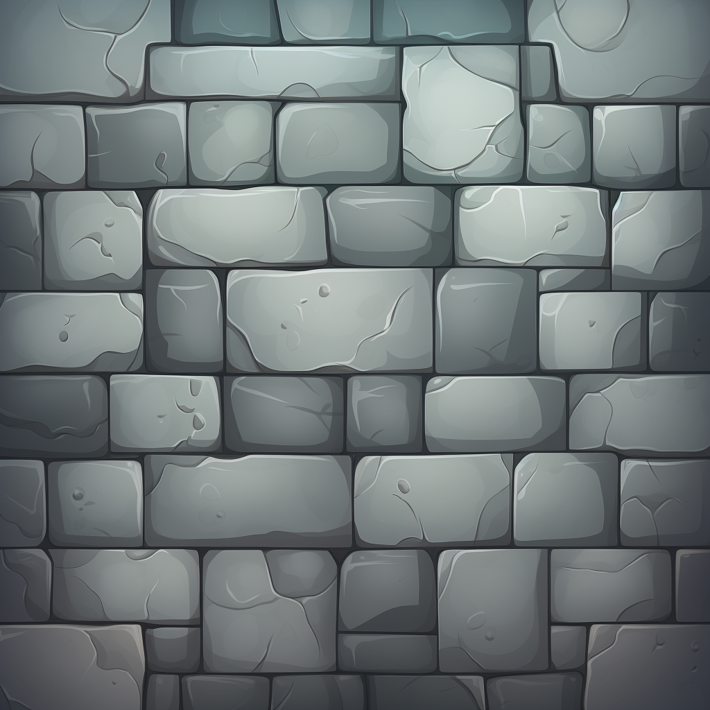 Cartoon illustration of gray stone brick wall