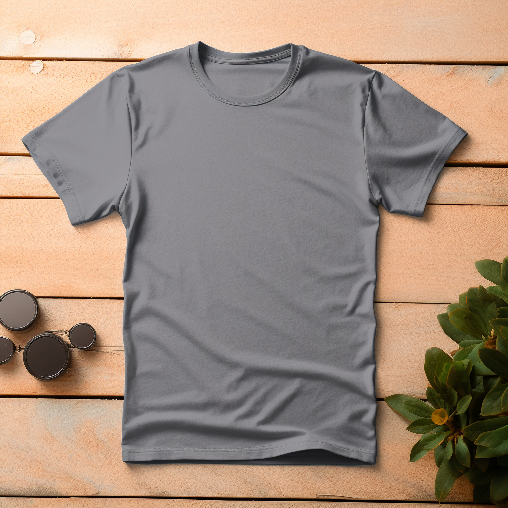 Mockup of a gray T-shirt on a male model