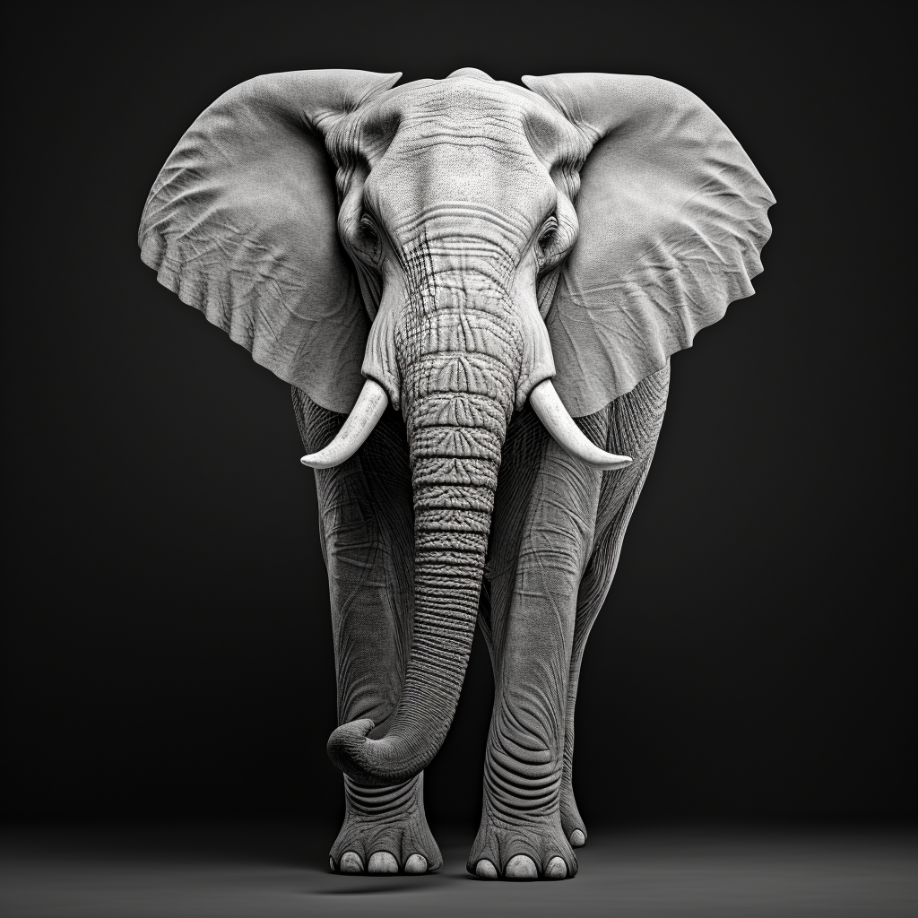 Grayscale elephant image for CNC machine