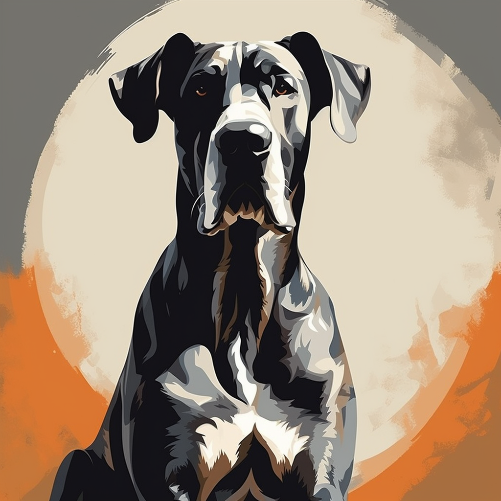 Vintage-style Great Dane illustration