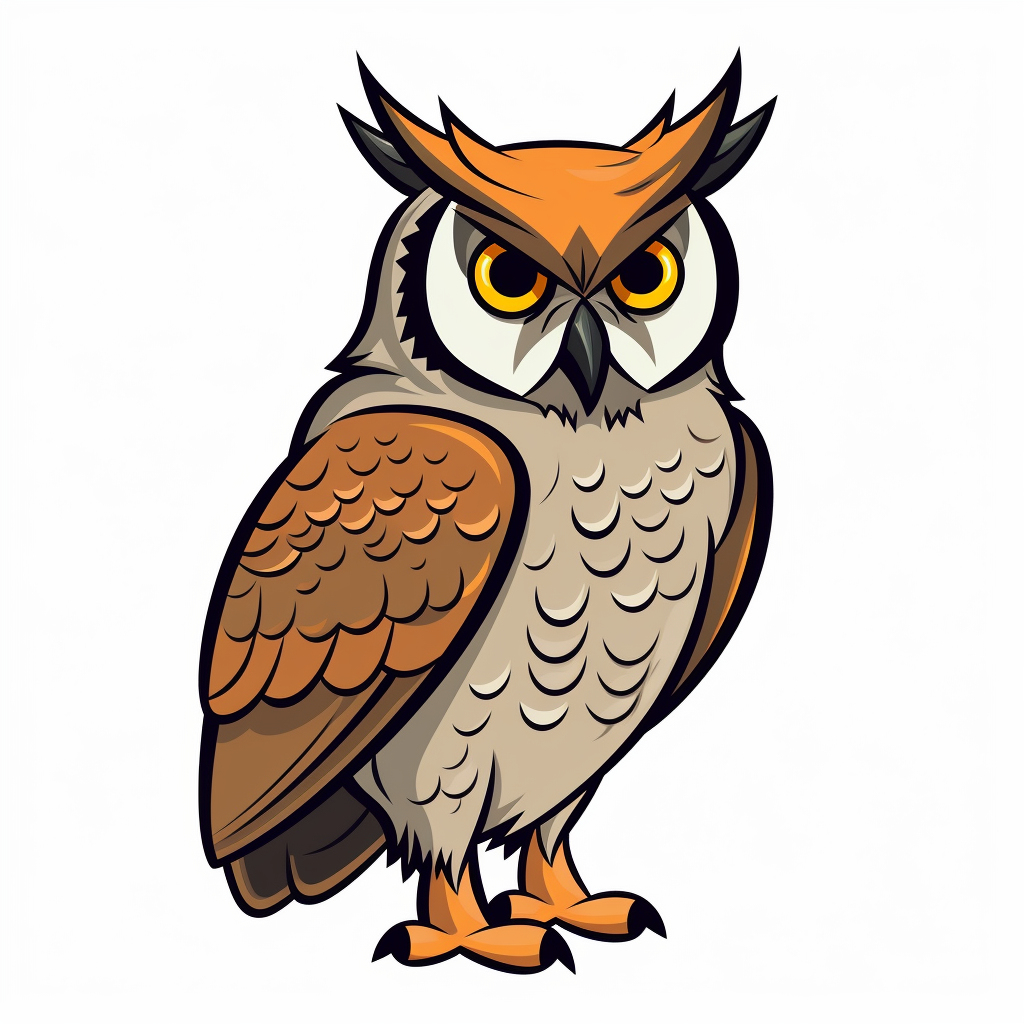 Cute Great Horned Owl Sticker