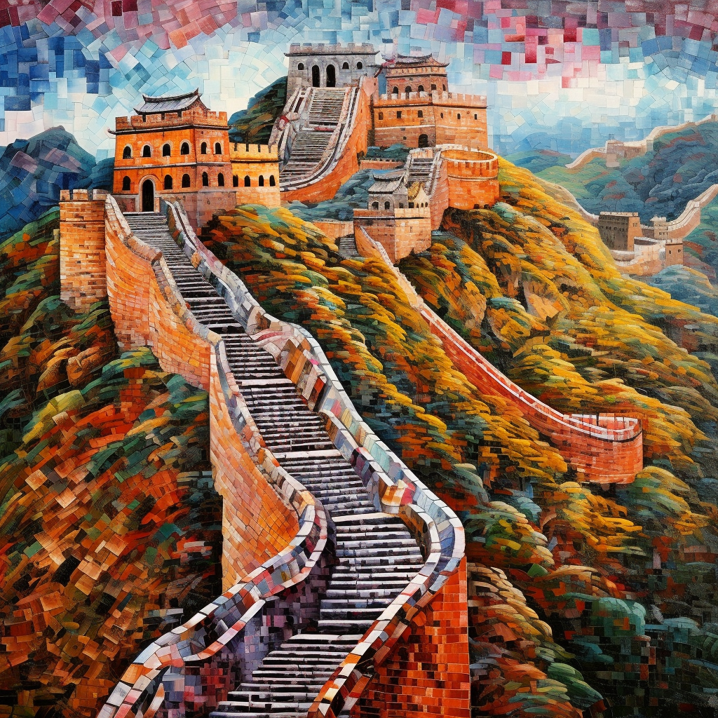 Abstract painting of the Great Wall