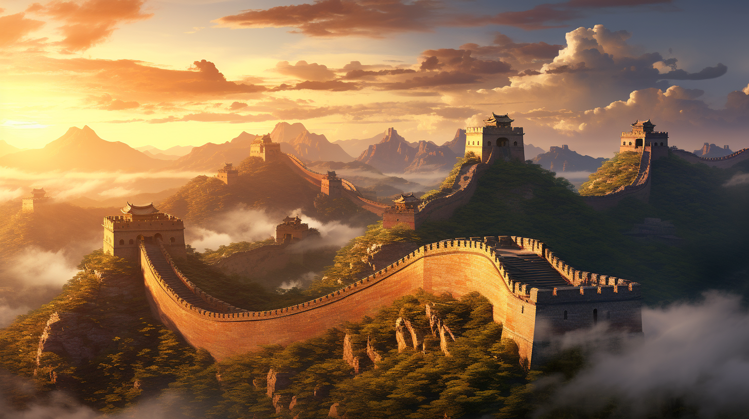 Majestic Great Wall of China scenery