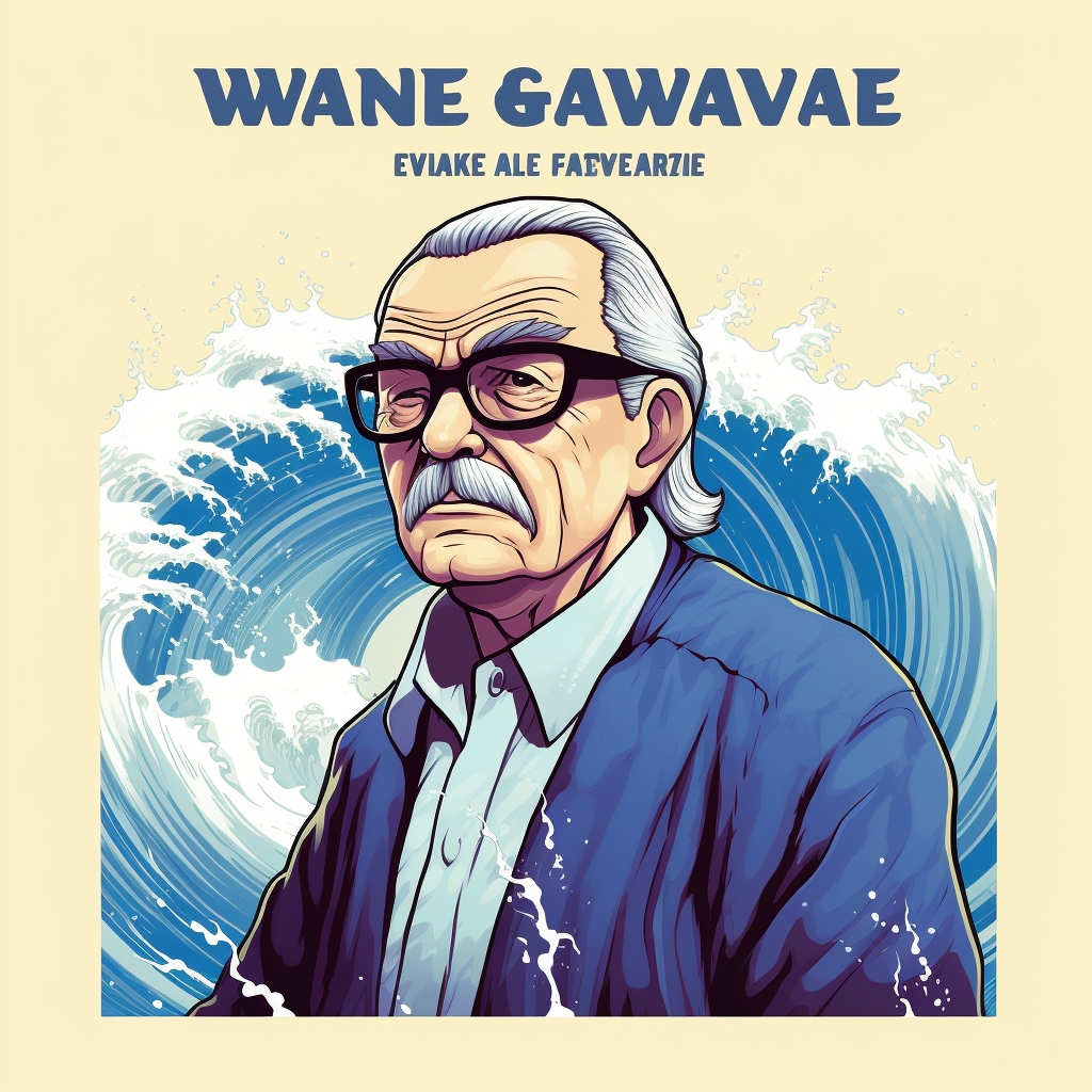 Great Wave Kanagawa Stan Lee Comic Style Poster