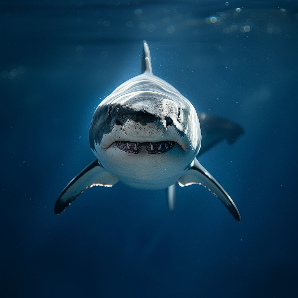 Great White Shark Front View