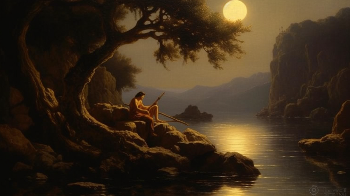 People in ancient Greece living by moonlight