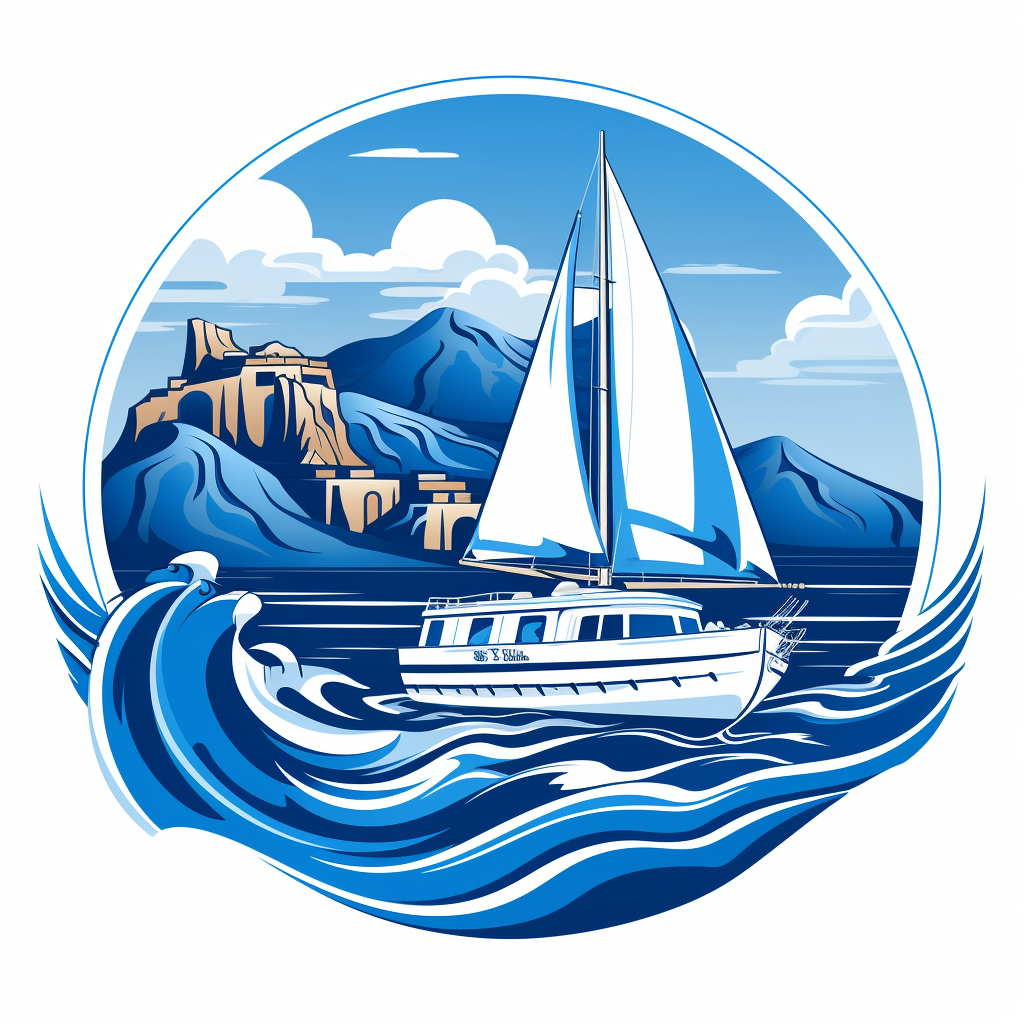 Yacht charter mascot logo in Greece