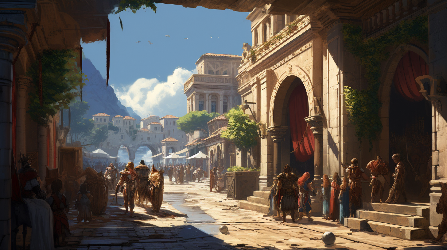 Entrance of a Greek City with Caravan