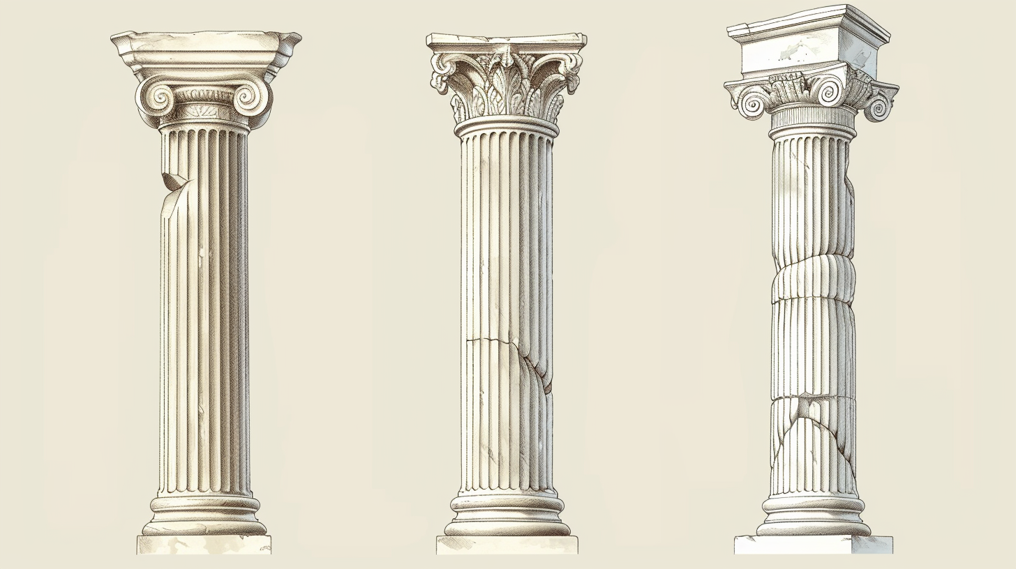 Greek Columns Types Illustration