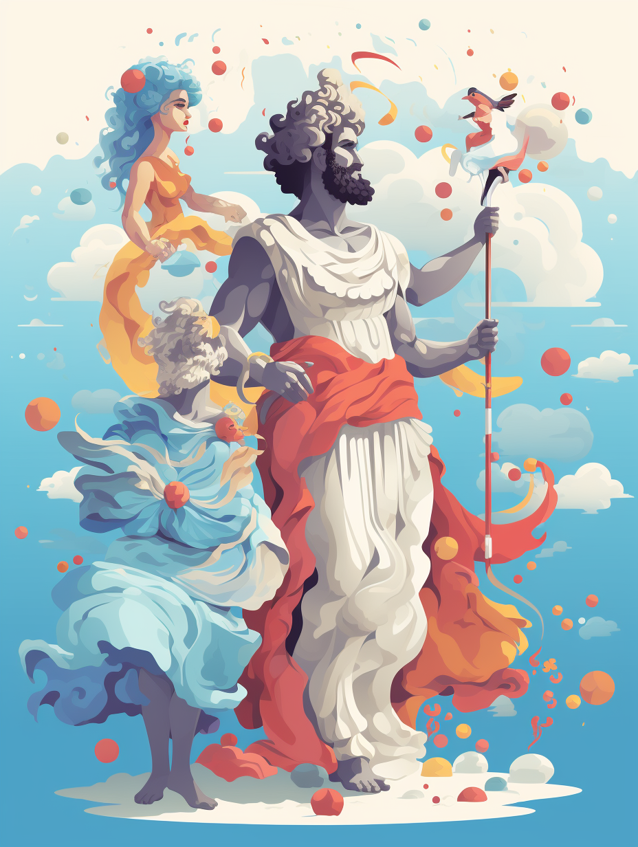 Greek Gods Carnival Celebration Illustration