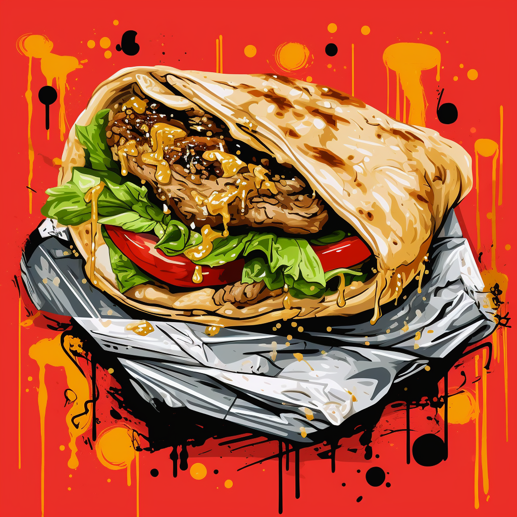 Greek gyro Warhol style food