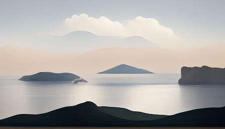 Subtle Greek landscape with peaceful ambiance