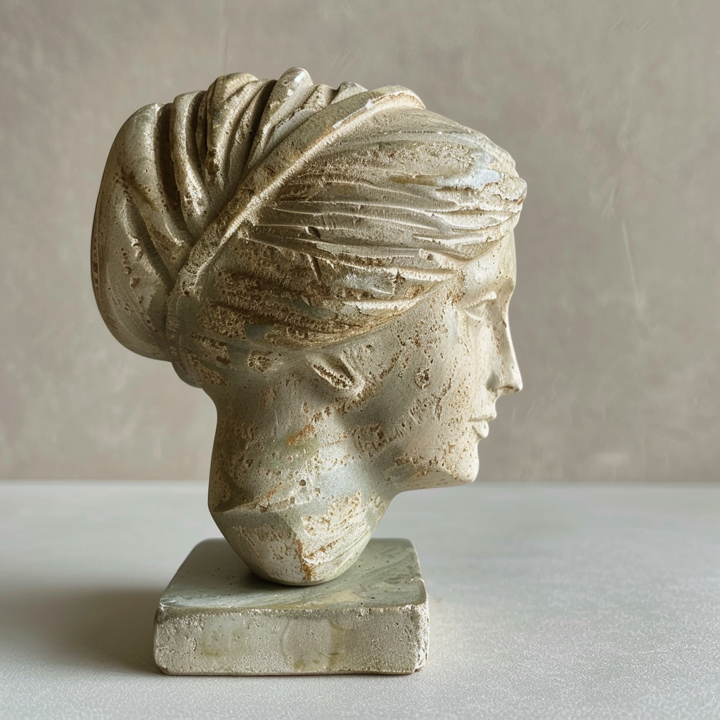 Greek sculpture woman side view