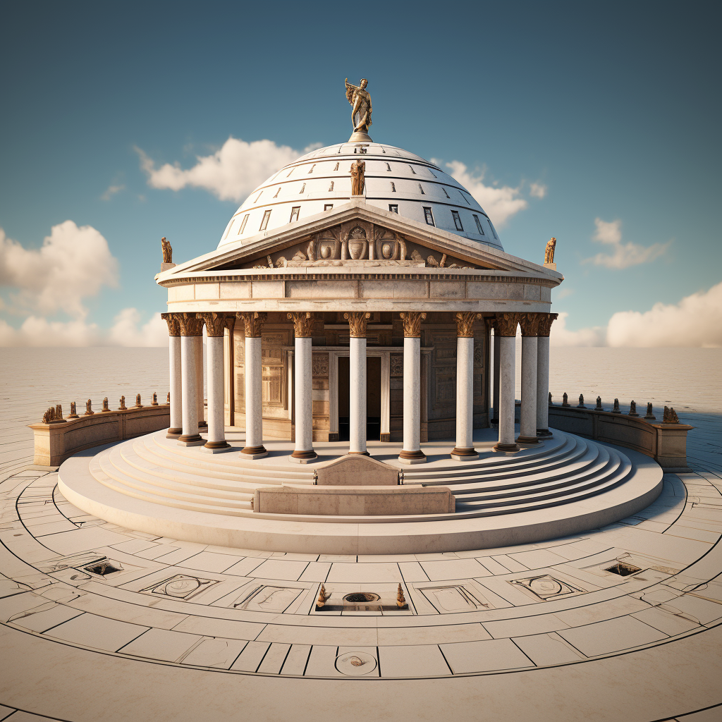 Greek temple with round dome