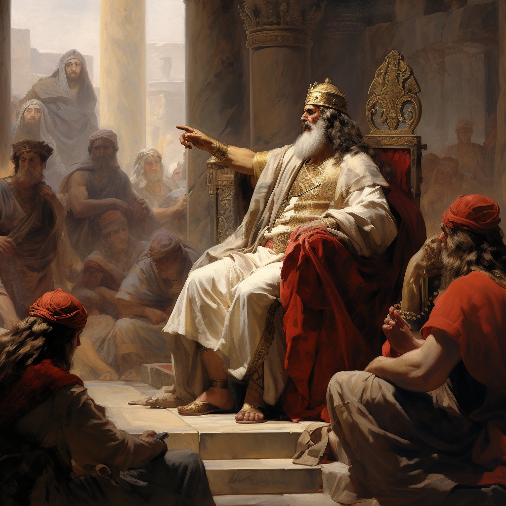 Wise man with King Croesus in audience