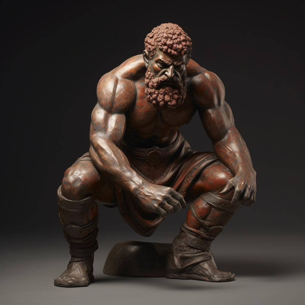 Ancient Greek Wrestler Sculpture