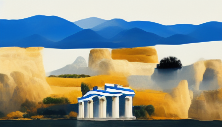 Captivating Greek Landscape with Vibrant Colors