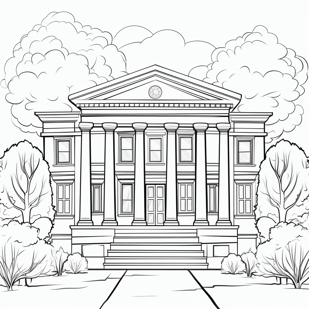 Doodle of Greek Revival Architecture Home