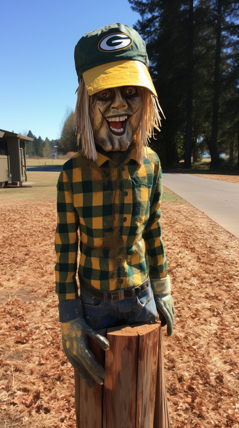 Scarecrow representing Green Bay Packers