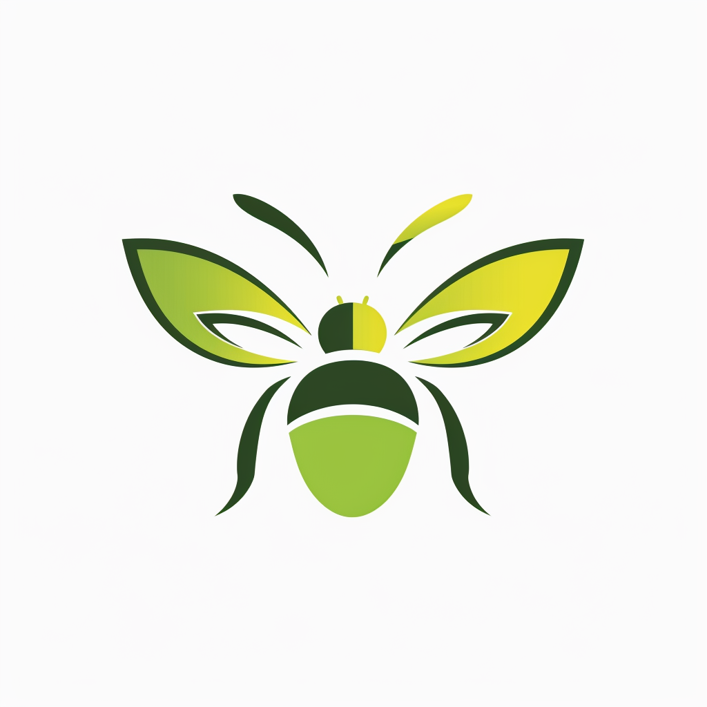 Minimalist Green Bee Logo Design