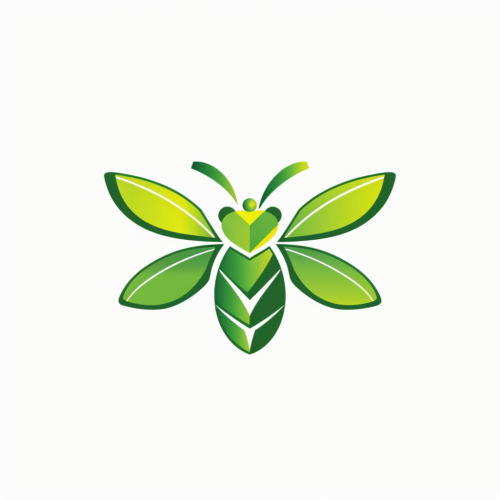 Minimalist Green Bee Logo Design