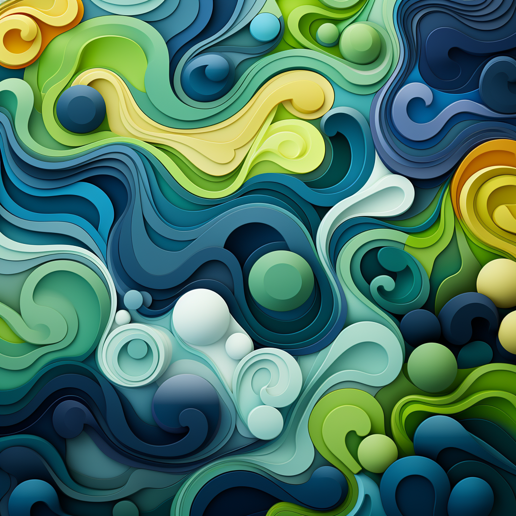 Abstract green and blue pattern representing time