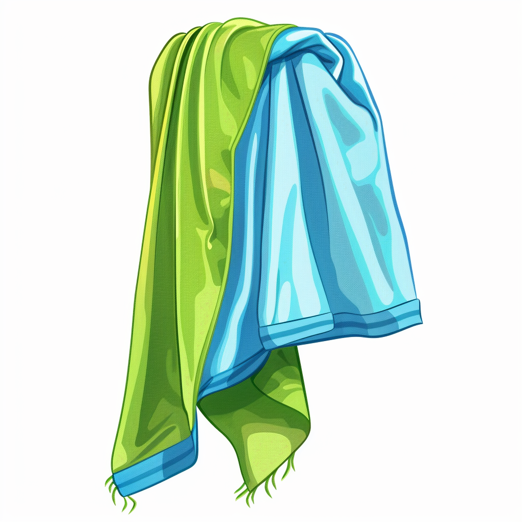 Green Blue Towel Drying Image