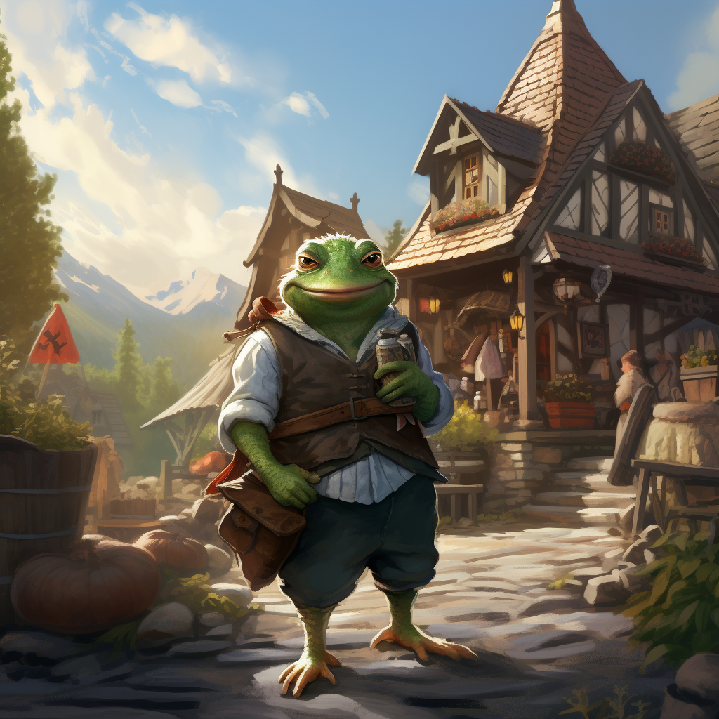 Green Bullywug Villager with Toads