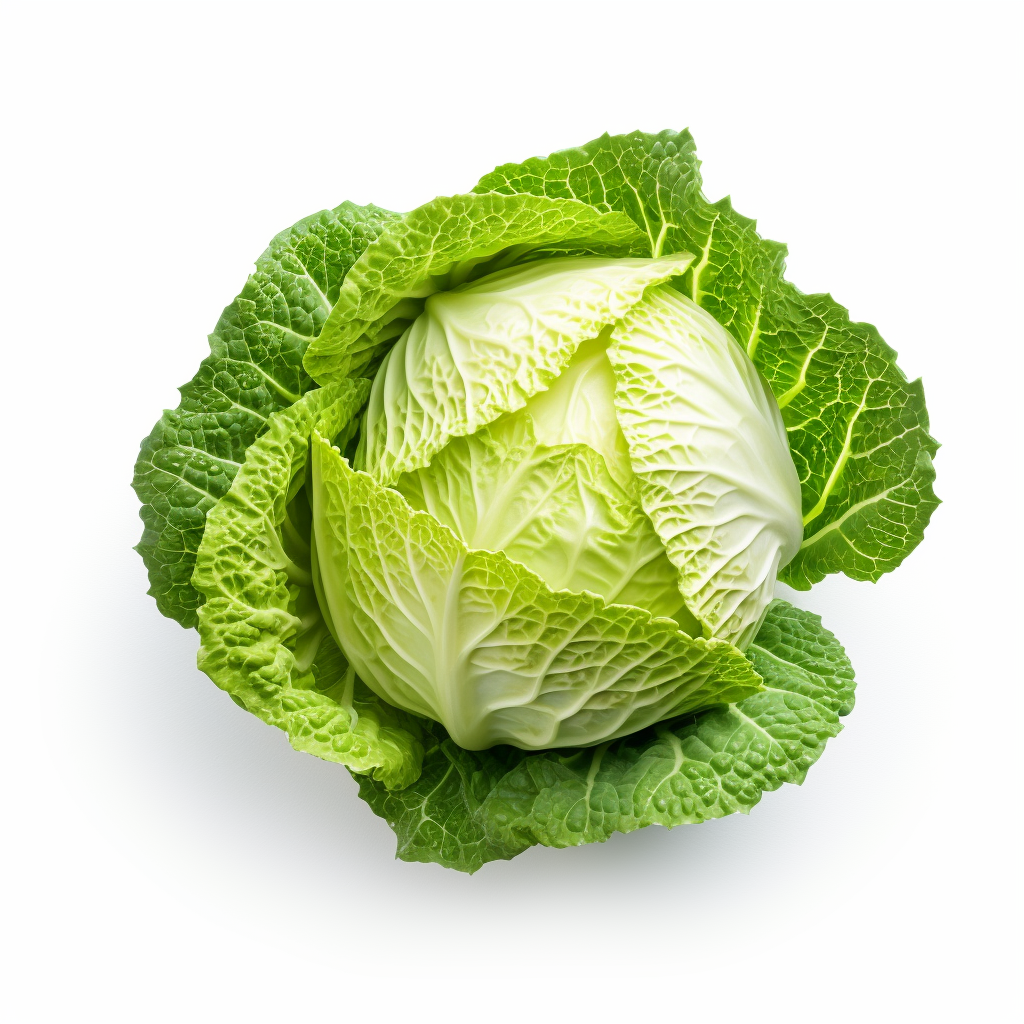 Green cabbage on white background