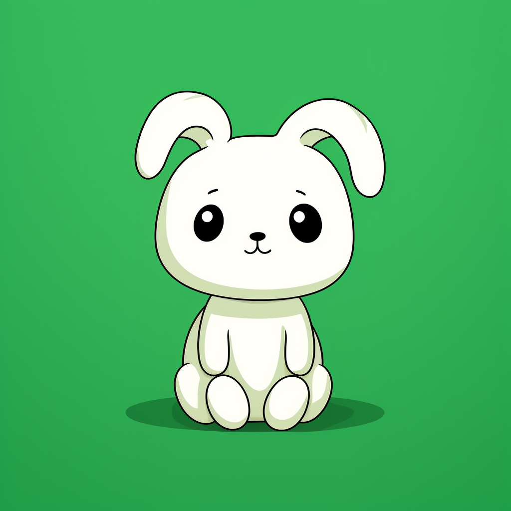 Cute animal sitting on green background