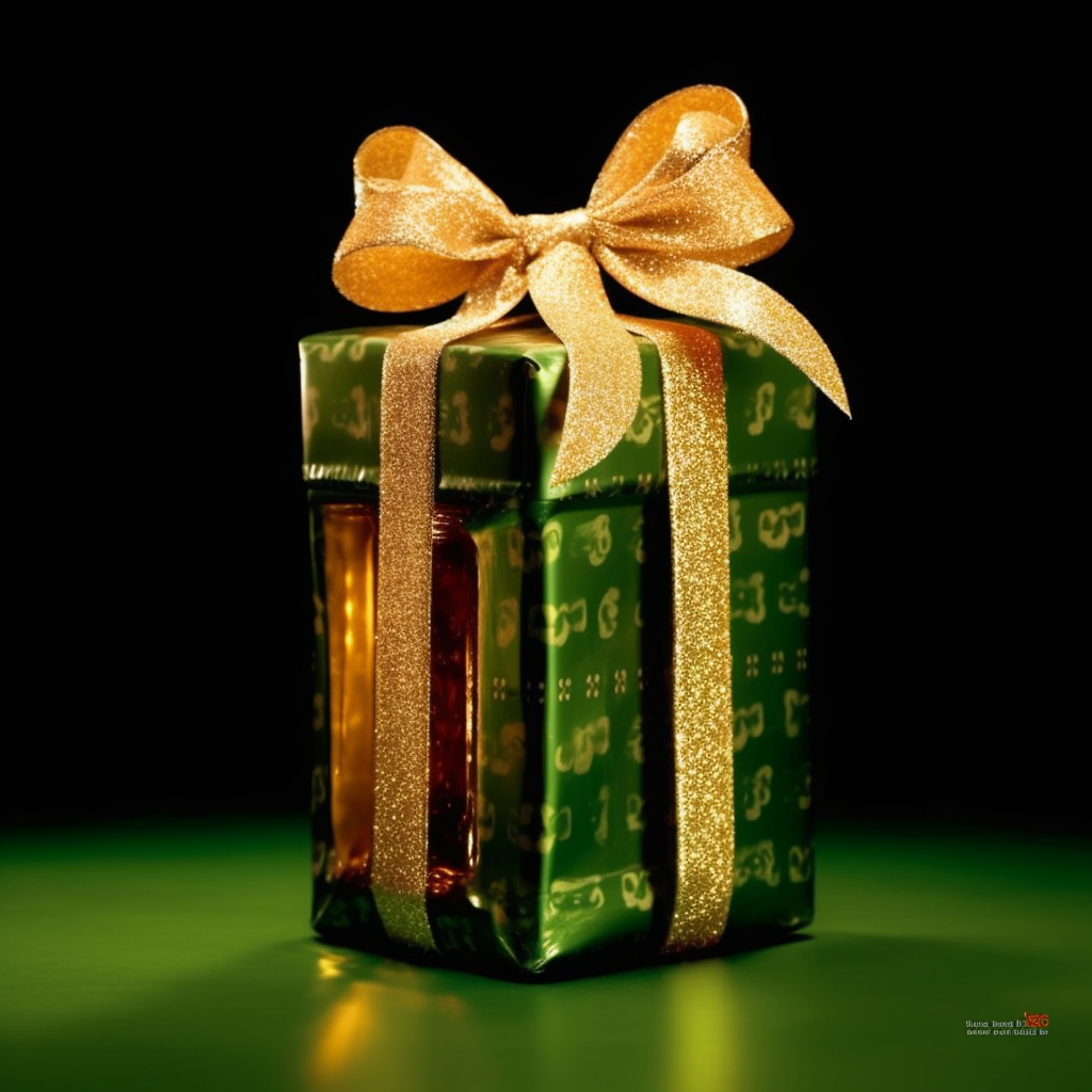 Green Christmas Gift in Beer Shape