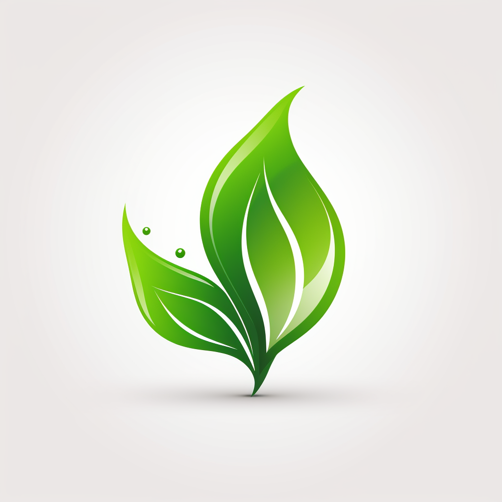 Green electric leaf logo vector