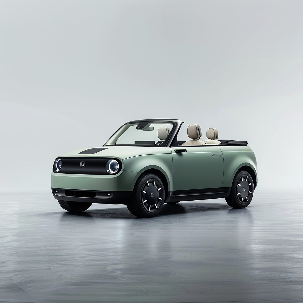 Small electric green utility coupe