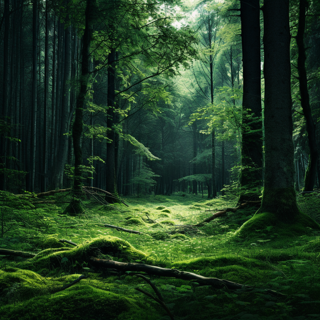 Lush green forest background