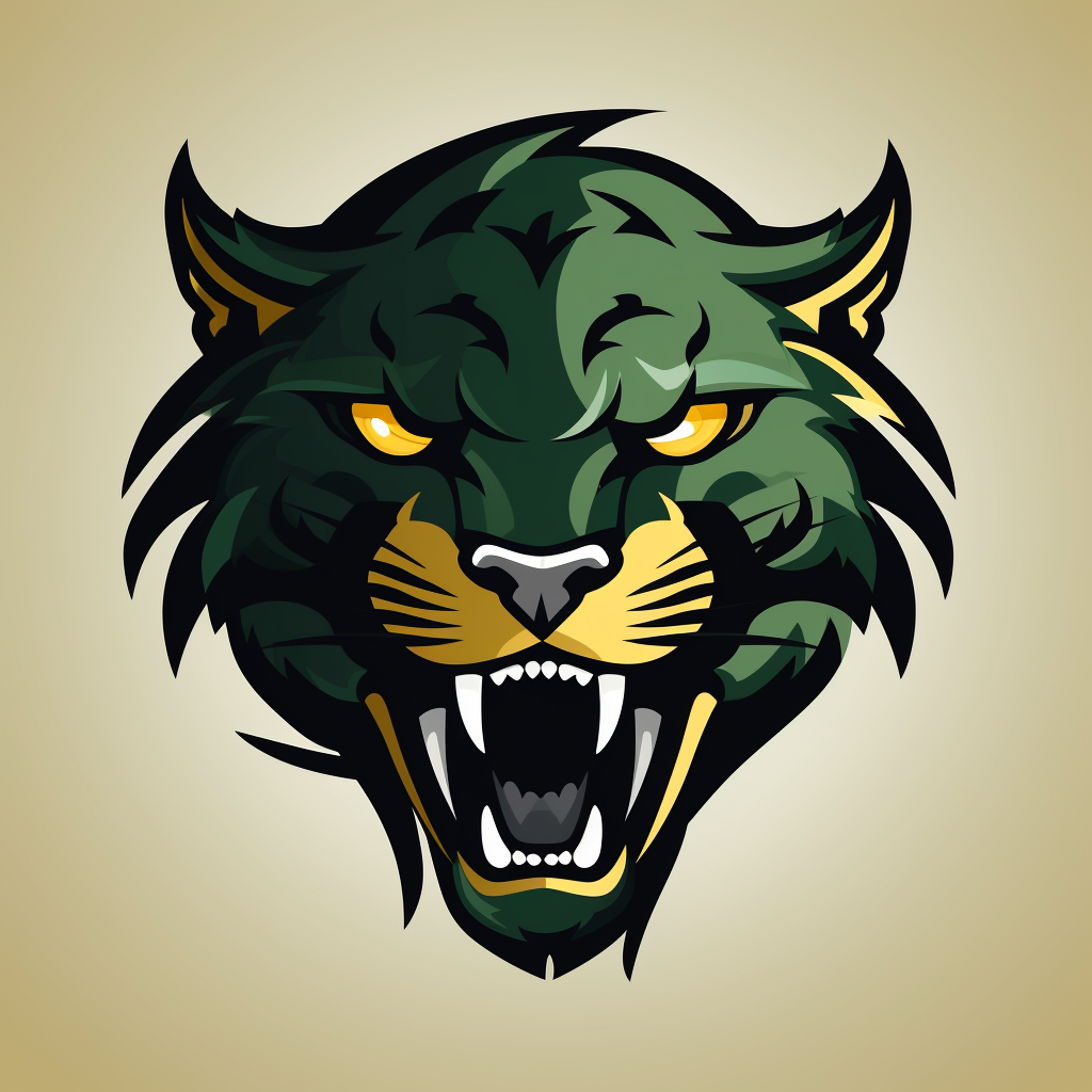 Logo of a Green & Gold Panther