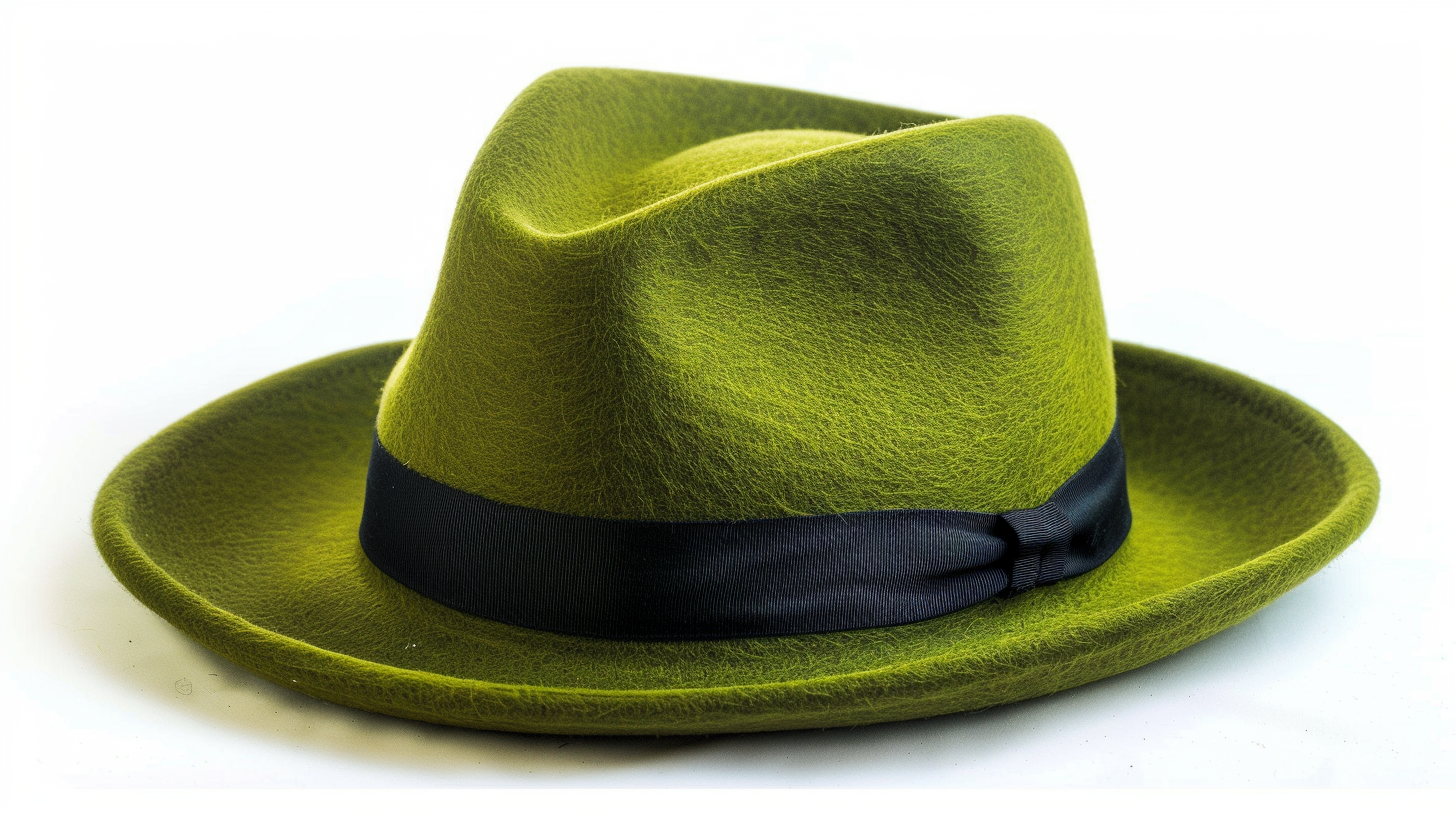 Green Hat on White Background