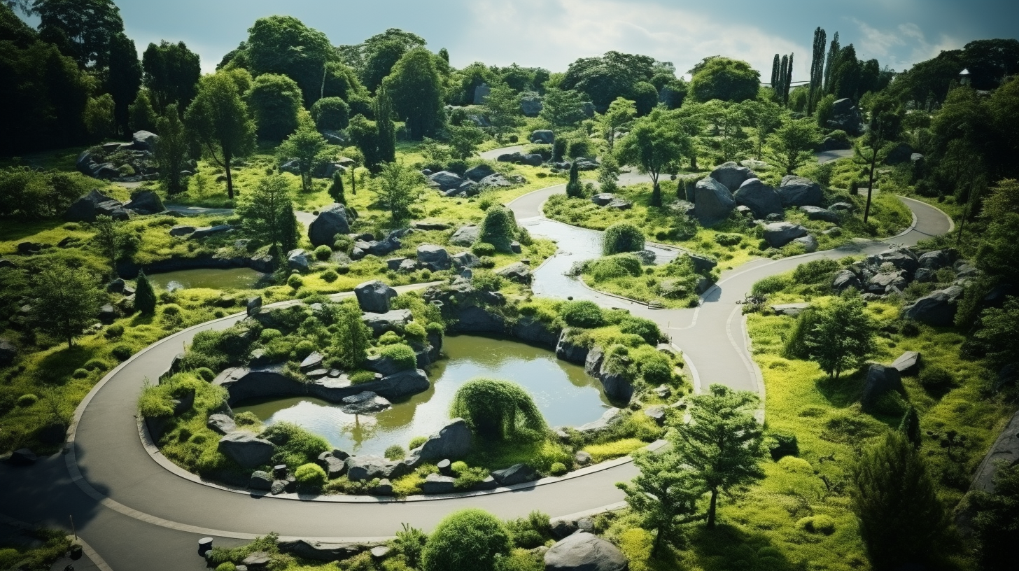 Super Realistic Green Heart-shaped Park