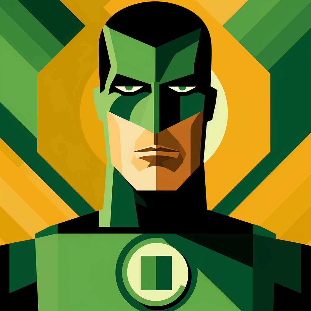 Unique Green Lantern artwork in De Stijl style