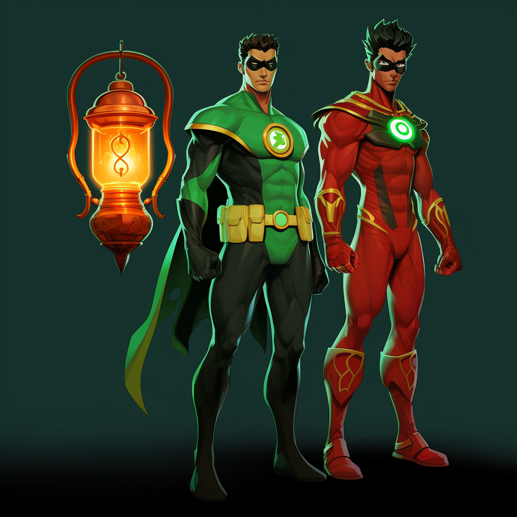 Ghibli-style Green Lantern character